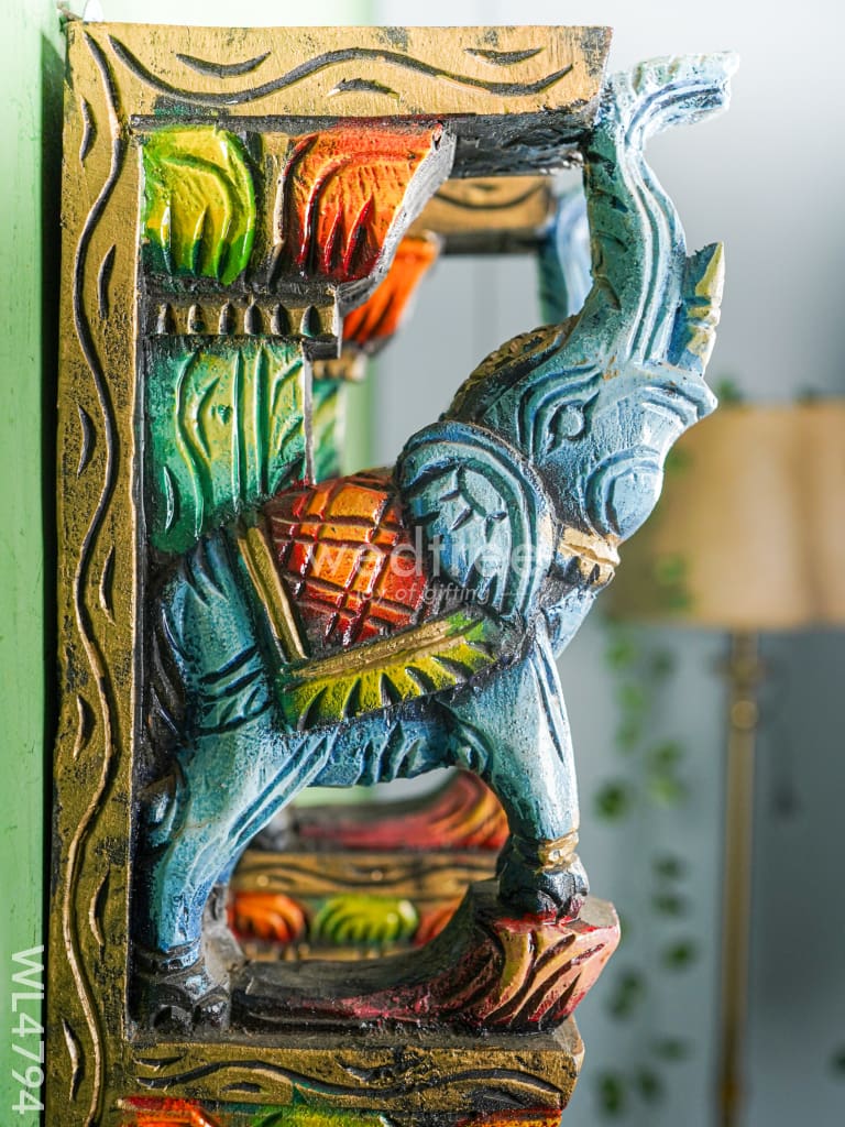 Wooden Carved Elephant Bracket - Set of 2 - WL4794
