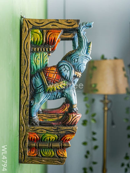 Wooden Carved Elephant Bracket - Set of 2 - WL4794