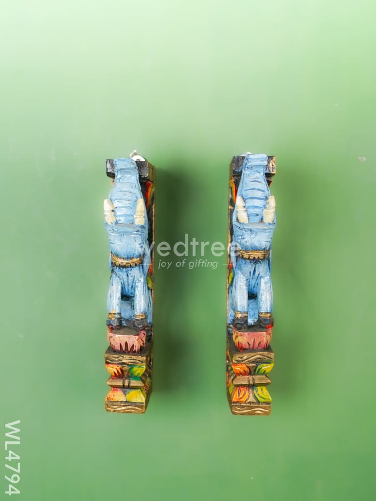 Wooden Carved Elephant Bracket - Set of 2 - WL4794
