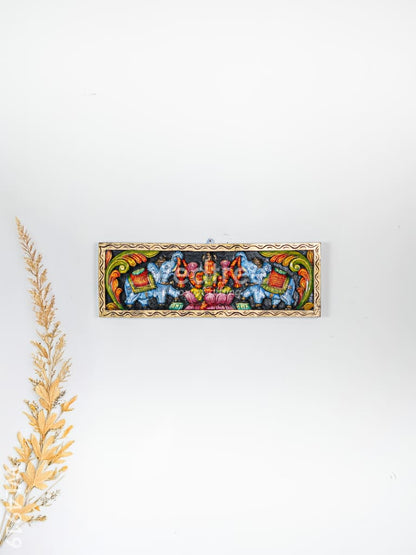 Wooden Carved Gajalakshmi Panel - 24 inch - WL4919