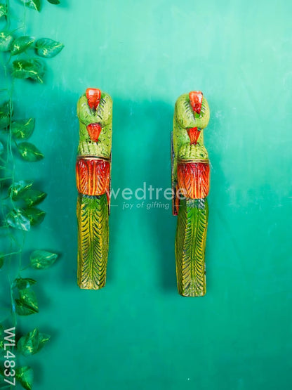 Wooden Carved Parrot Bracket - 12 inch - Set of 2 - WL4837