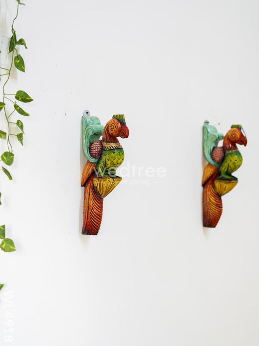 Wooden Carved Parrot Bracket - 12 inch - Set of 2 - WL4918