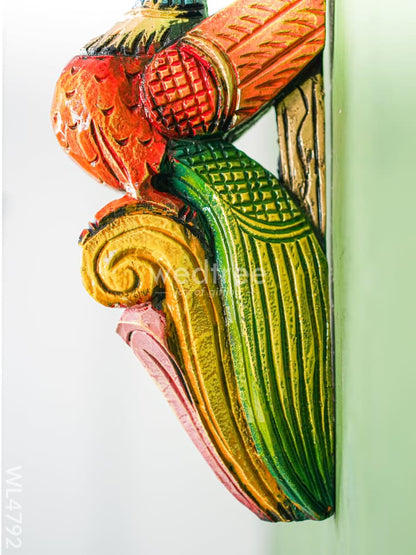 Wooden Carved Parrot Bracket - Set of 2 - 12 inch - WL4792