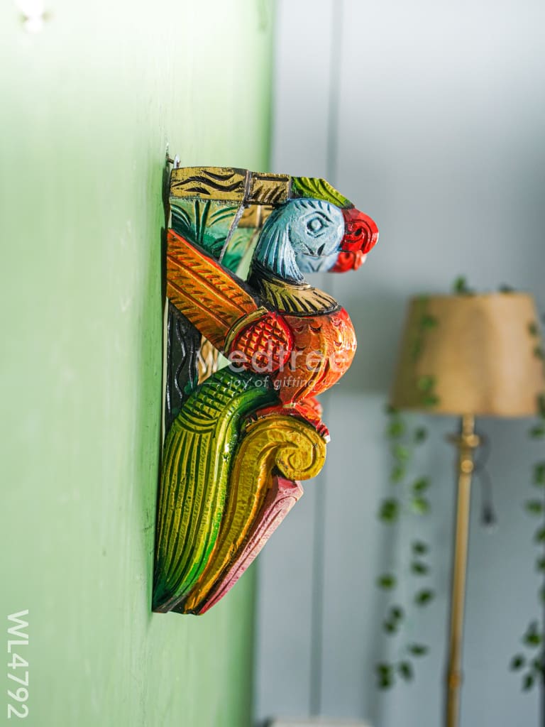 Wooden Carved Parrot Bracket - Set of 2 - 12 inch - WL4792