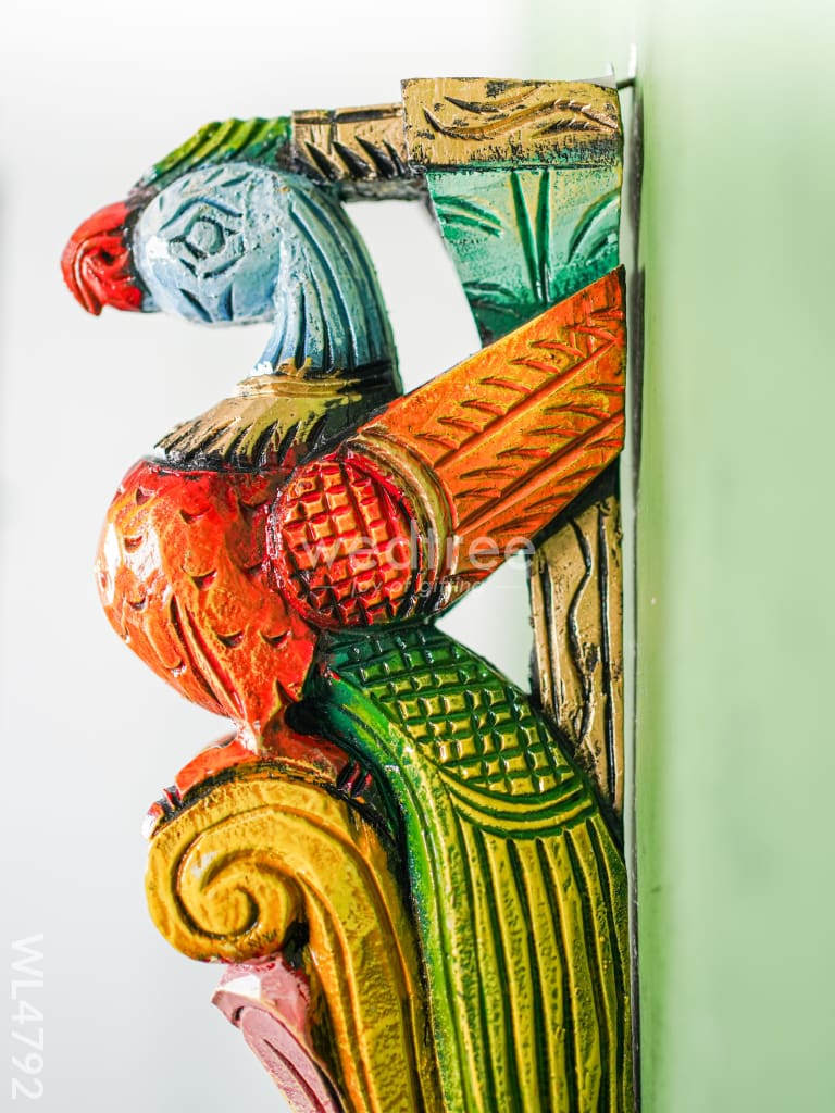 Wooden Carved Parrot Bracket - Set of 2 - 12 inch - WL4792