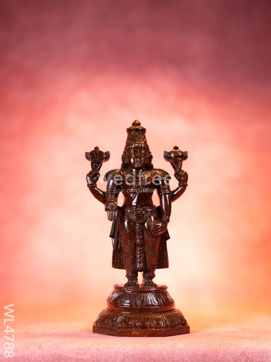 Wooden Carved Permunal Balaji Idol - 14 inch - WL4788