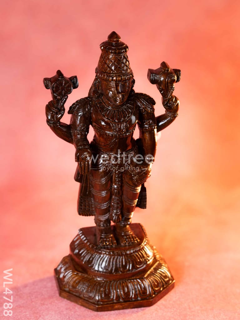 Wooden Carved Permunal Balaji Idol - 14 inch - WL4788