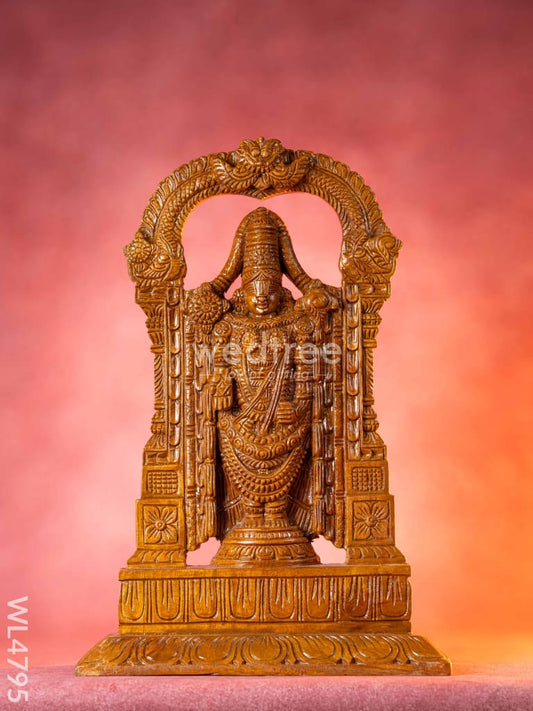 Wooden Carved Permunal Balaji Idol - 18 inch - WL4795