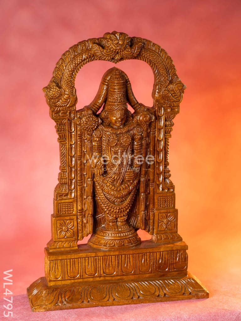 Wooden Carved Permunal Balaji Idol - 18 inch - WL4795