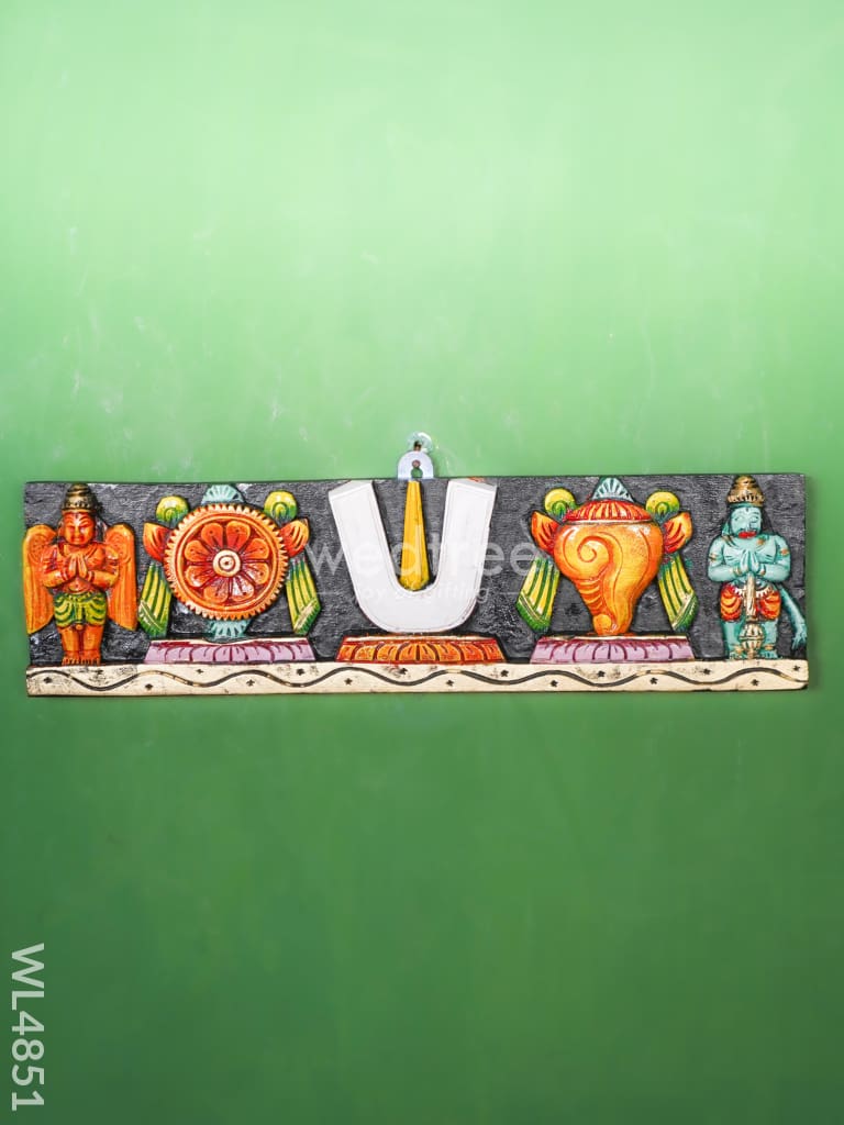 Wooden Carved Shank Chakra Nama Panel - 18 inch - WL4851