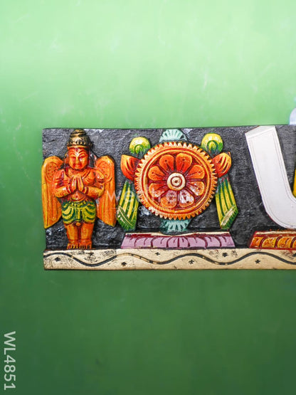 Wooden Carved Shank Chakra Nama Panel - 18 inch - WL4851