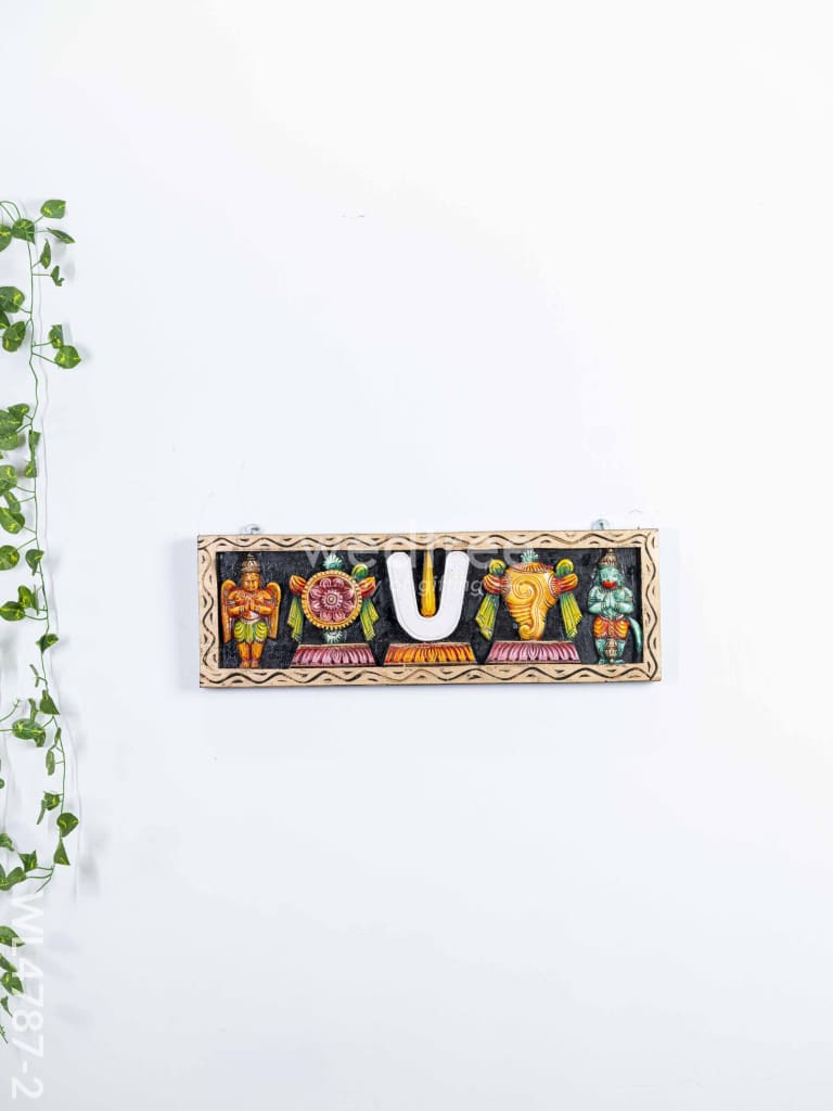 Wooden Carved Shank Chakra Nama Panel - 24 inch - WL4787-2