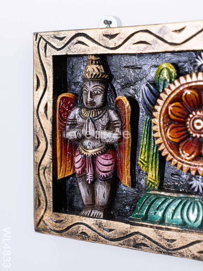 Wooden Carved Shank Chakra Nama Panel - 24 inch - WL4833
