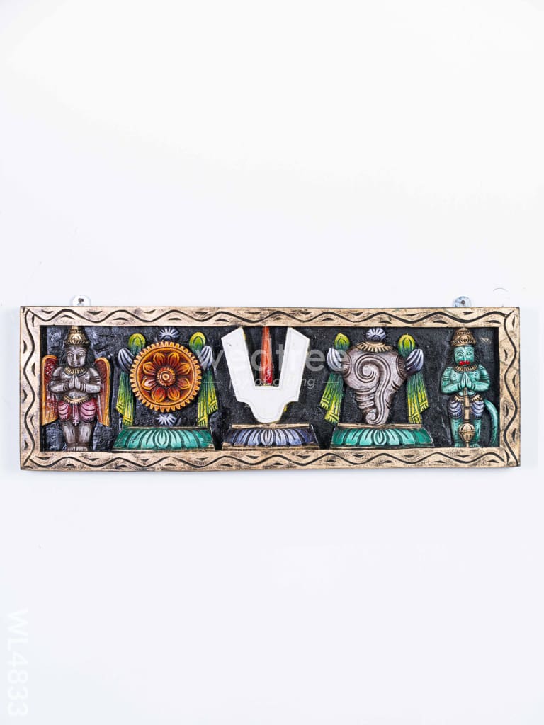 Wooden Carved Shank Chakra Nama Panel - 24 inch - WL4833