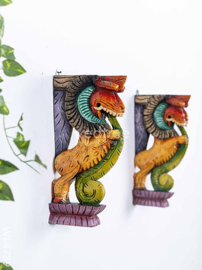 Wooden Carved Yazhi Bracket - 12 inch - Set of 2 - WL4789