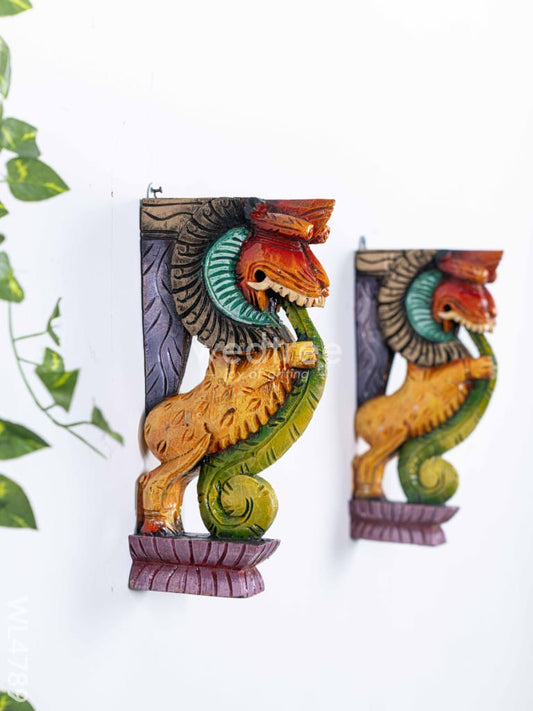 Wooden Carved Yazhi Bracket - 12 inch - Set of 2 - WL4789
