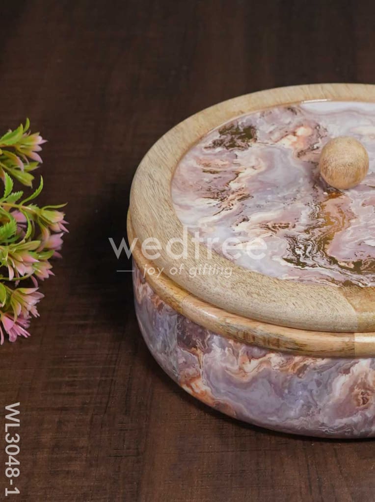 Wooden Digital Printed Poori Box - WL3048-1