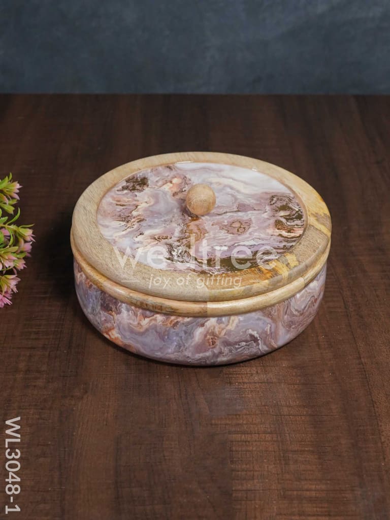Wooden Digital Printed Poori Box - WL3048-1