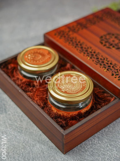 Wooden Dry Fruit Box with 4 Jars - WL3900