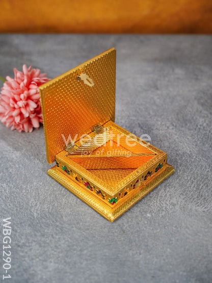 Wooden Dry Fruit Box with Meenakari Floral Design - WBG1290