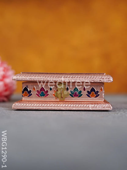 Wooden Dry Fruit Box with Meenakari Floral Design - WBG1290