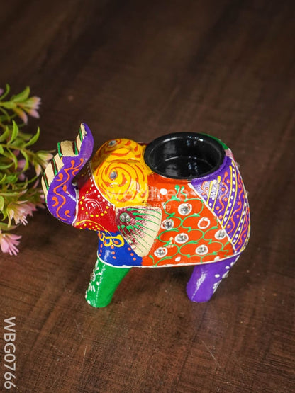 Wooden Elephant T - Light Holder 4 Inch - WBG0766