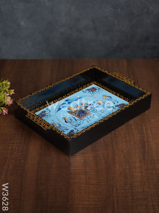 Wooden Hand painted Tray 12 X 9 inch - W3628