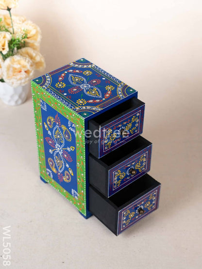 Wooden Handpainted 3 Drawer Organizer Box - WL5058