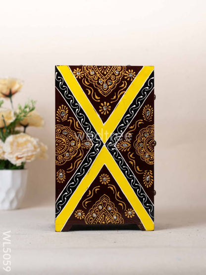 Wooden Handpainted 3 Drawer Organizer Box - WL5059