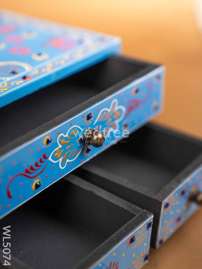 Wooden Handpainted 3 Drawer Organizer Box - WL5074