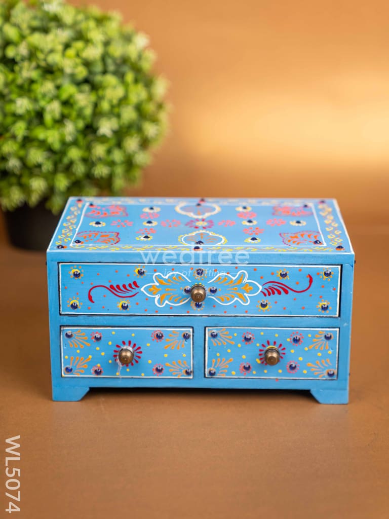 Wooden Handpainted 3 Drawer Organizer Box - WL5074