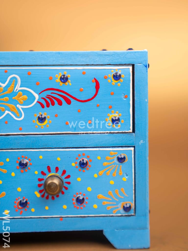 Wooden Handpainted 3 Drawer Organizer Box - WL5074