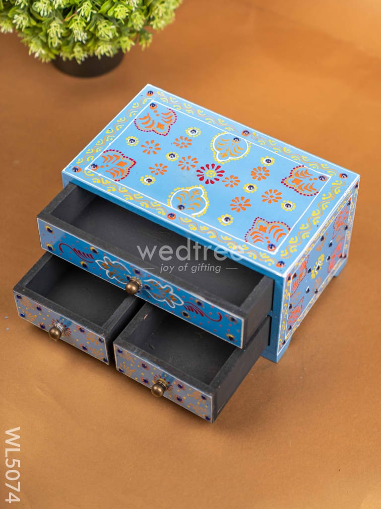 Wooden Handpainted 3 Drawer Organizer Box - WL5074