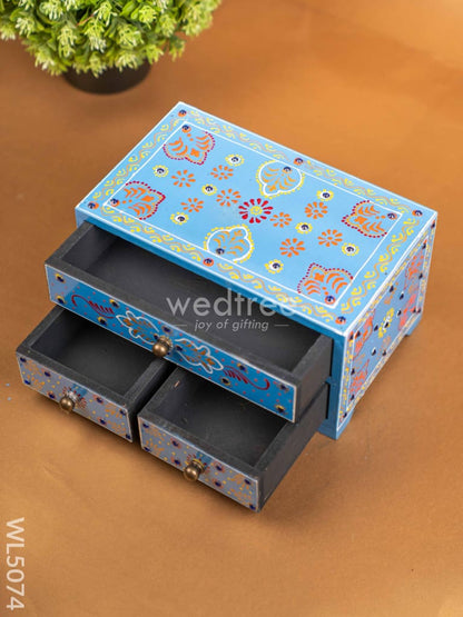 Wooden Handpainted 3 Drawer Organizer Box - WL5074