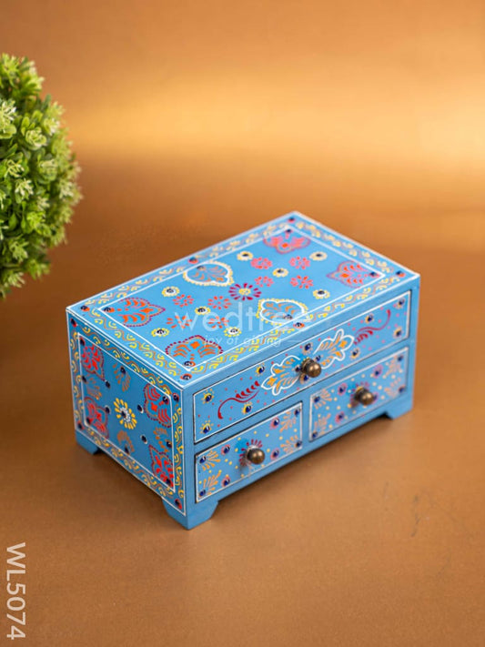 Wooden Handpainted 3 Drawer Organizer Box - WL5074