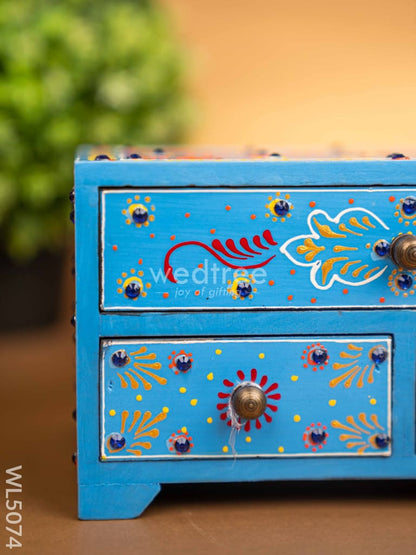 Wooden Handpainted 3 Drawer Organizer Box - WL5074