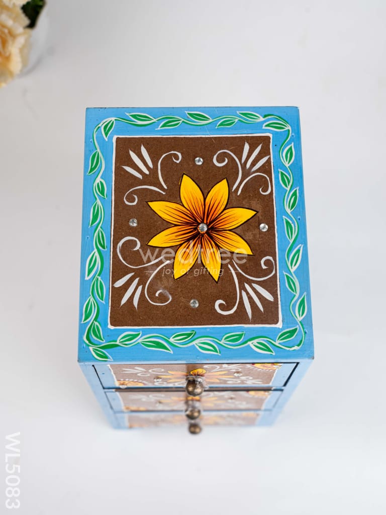 Wooden Handpainted 3 Drawer Organizer Box - WL5083