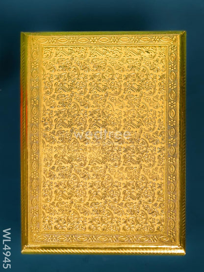 Wooden Manai with Brass Finish - 18 x 12 inch - WL4945