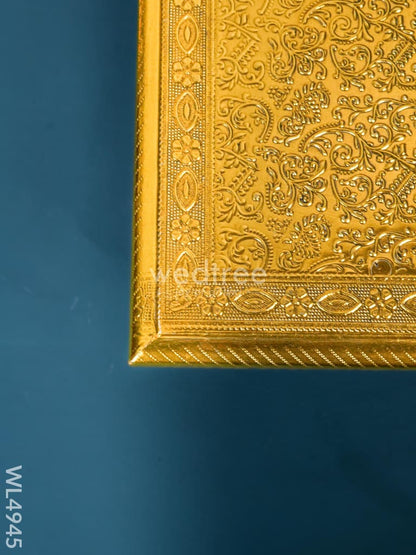 Wooden Manai with Brass Finish - 18 x 12 inch - WL4945
