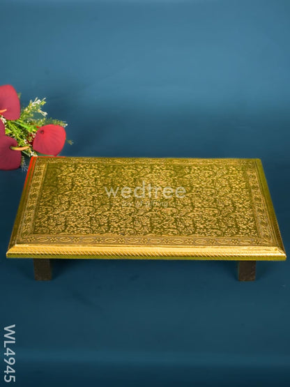 Wooden Manai with Brass Finish - 18 x 12 inch - WL4945