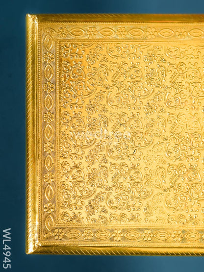 Wooden Manai with Brass Finish - 18 x 12 inch - WL4945