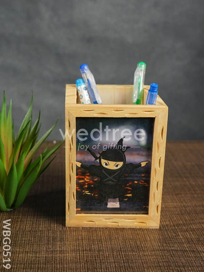 Wooden Pen Stand (3.2 x 4.2) - Ninja - WBG0519