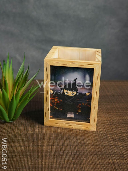 Wooden Pen Stand (3.2 x 4.2) - Ninja - WBG0519