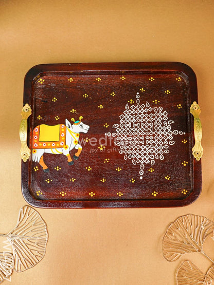 Wooden Pichwai Tray - WL4597