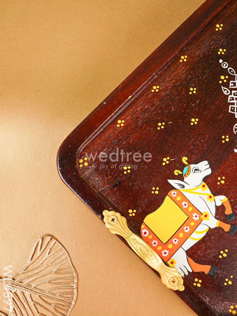 Wooden Pichwai Tray - WL4597
