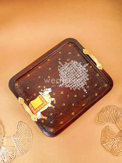 Wooden Pichwai Tray - WL4597