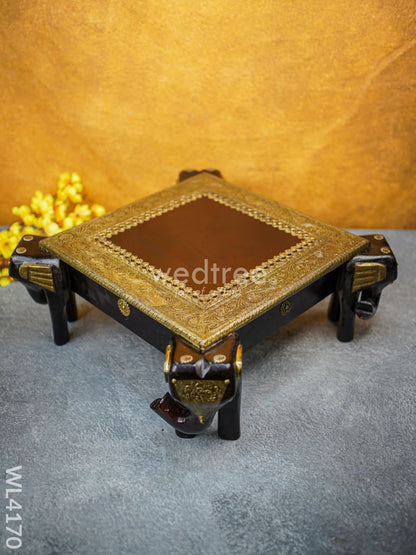 Wooden Stool with Elephant Stands (15 x 15) - WL4170