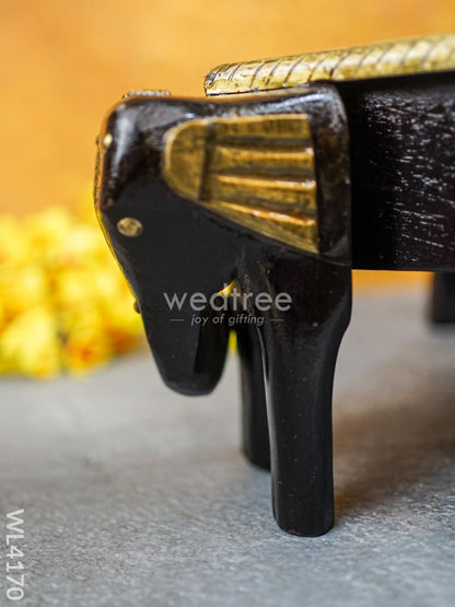 Wooden Stool with Elephant Stands (15 x 15) - WL4170