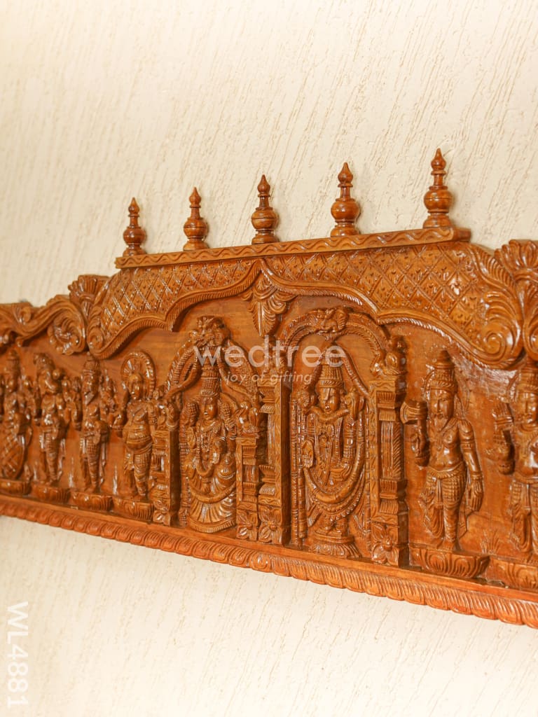 Wooden Tirupathi Balaji with Dasavatharam Panel - WL4881
