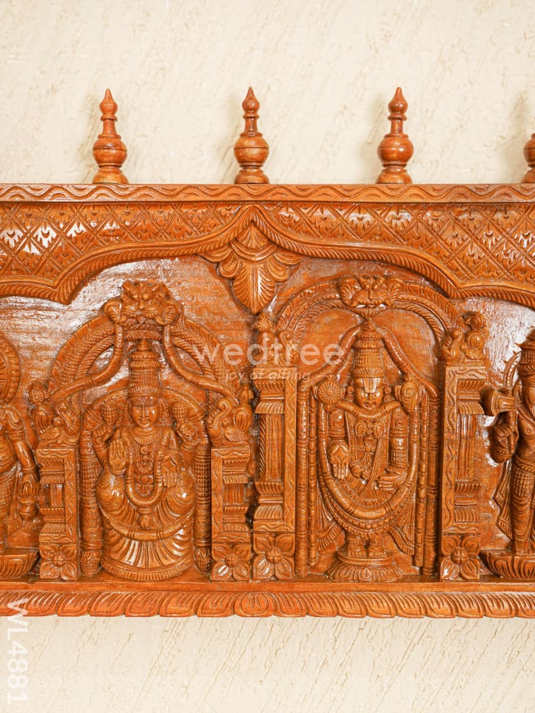 Wooden Tirupathi Balaji with Dasavatharam Panel - WL4881